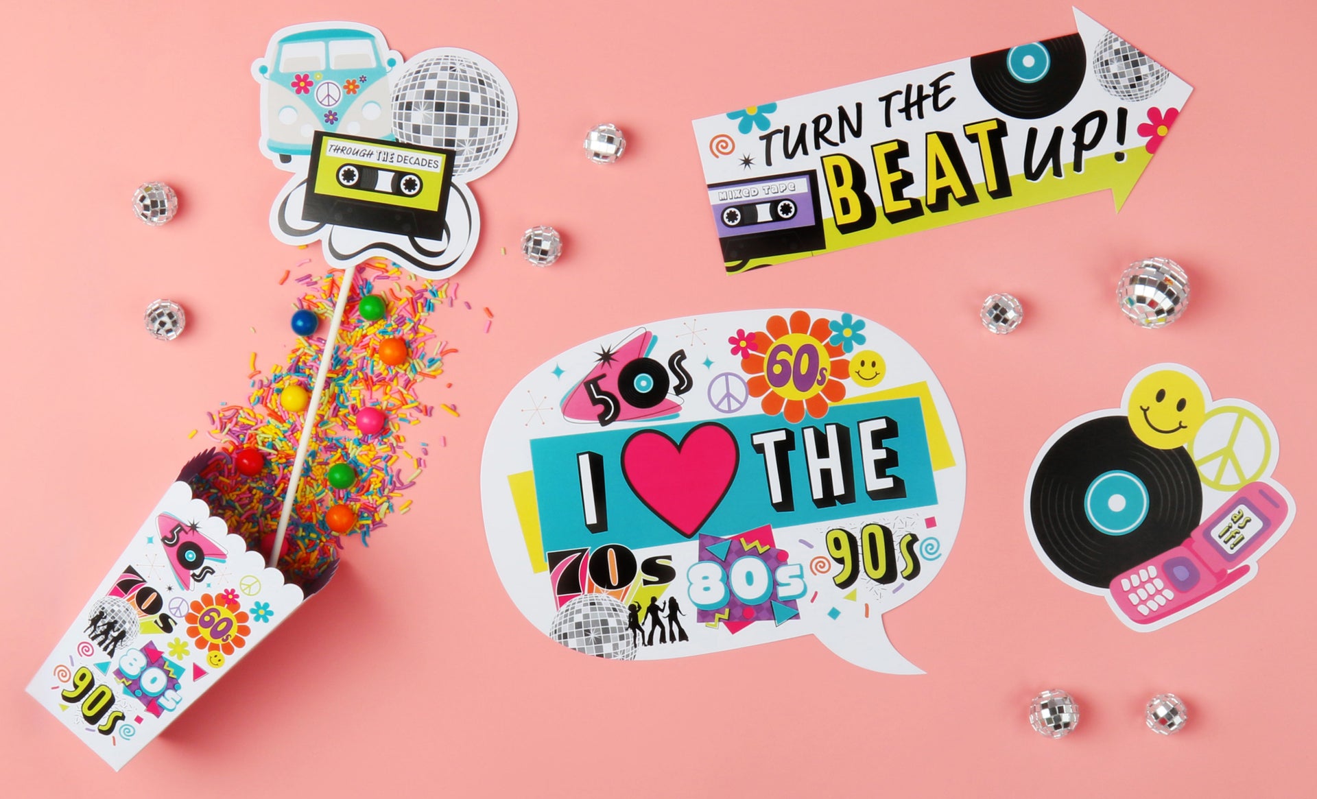 Through the Decades - Personalized 50s, 60s, 70s, 80s, and 90s Party Photo Booth Props Kit - 20 Count | BigDotOfHappiness.com – Big Dot of Happiness LLC through-the-decades-personalized-50s-60s-70s-80s-and-90s-party-photo-booth-props-kit-20-count-bigdotofhappiness-com-big-dot-of-happiness-llc