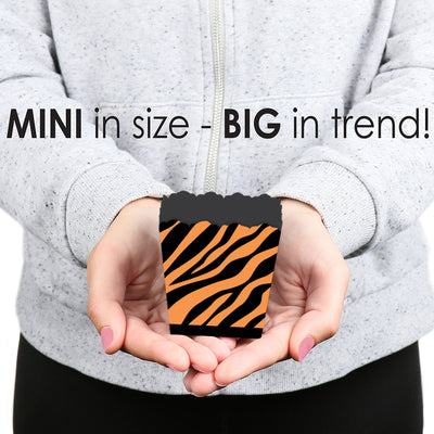 Tiger Print - Party Mini Favor Boxes - Jungle Party Treat Candy Boxes - Set of 12