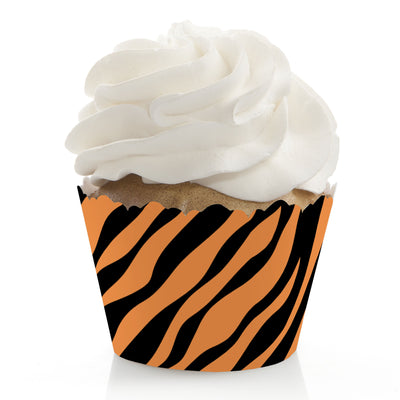 Tiger Print - Jungle Party Decorations - Party Cupcake Wrappers - Set of 12