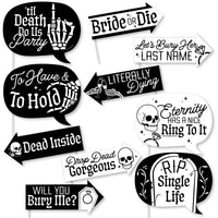 Til Death Do Us Party photo booth props Bride or Die sayings