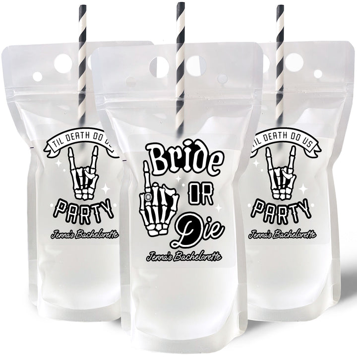 Custom Text Drink Pouches - Til Death Do Us Party - 12 Ct