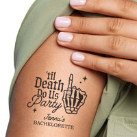 Til Death Do Us Party custom temporary tattoos gothic design