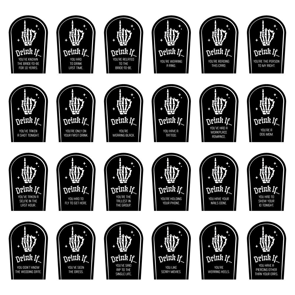 Set of 24 Drink If cards for bachelorette party