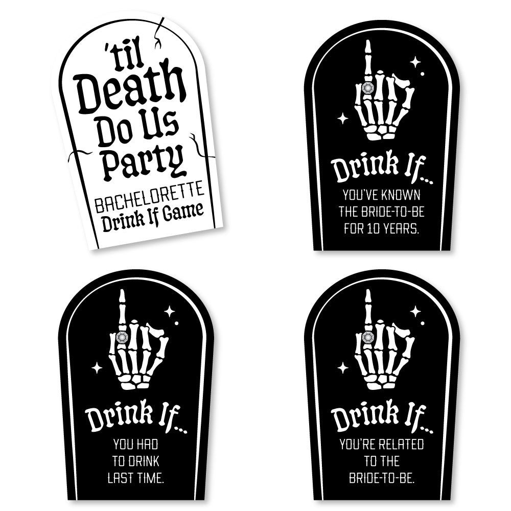 Til Death Do Us Party Drink If game tombstone cards