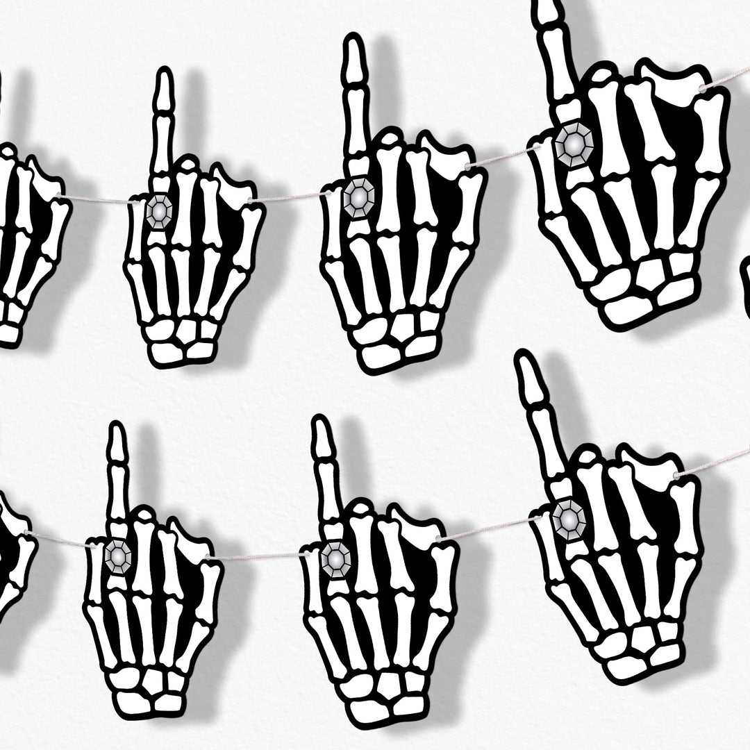 Til Death Do Us Party skeleton hand garland banner decoration