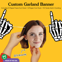 Personalized photo face cutout banner close-up