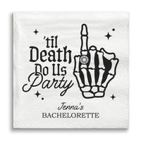 Til Death Do Us Party custom beverage napkins gothic skeleton ring