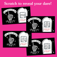 Stack of gothic themed scratch off game cards detail view