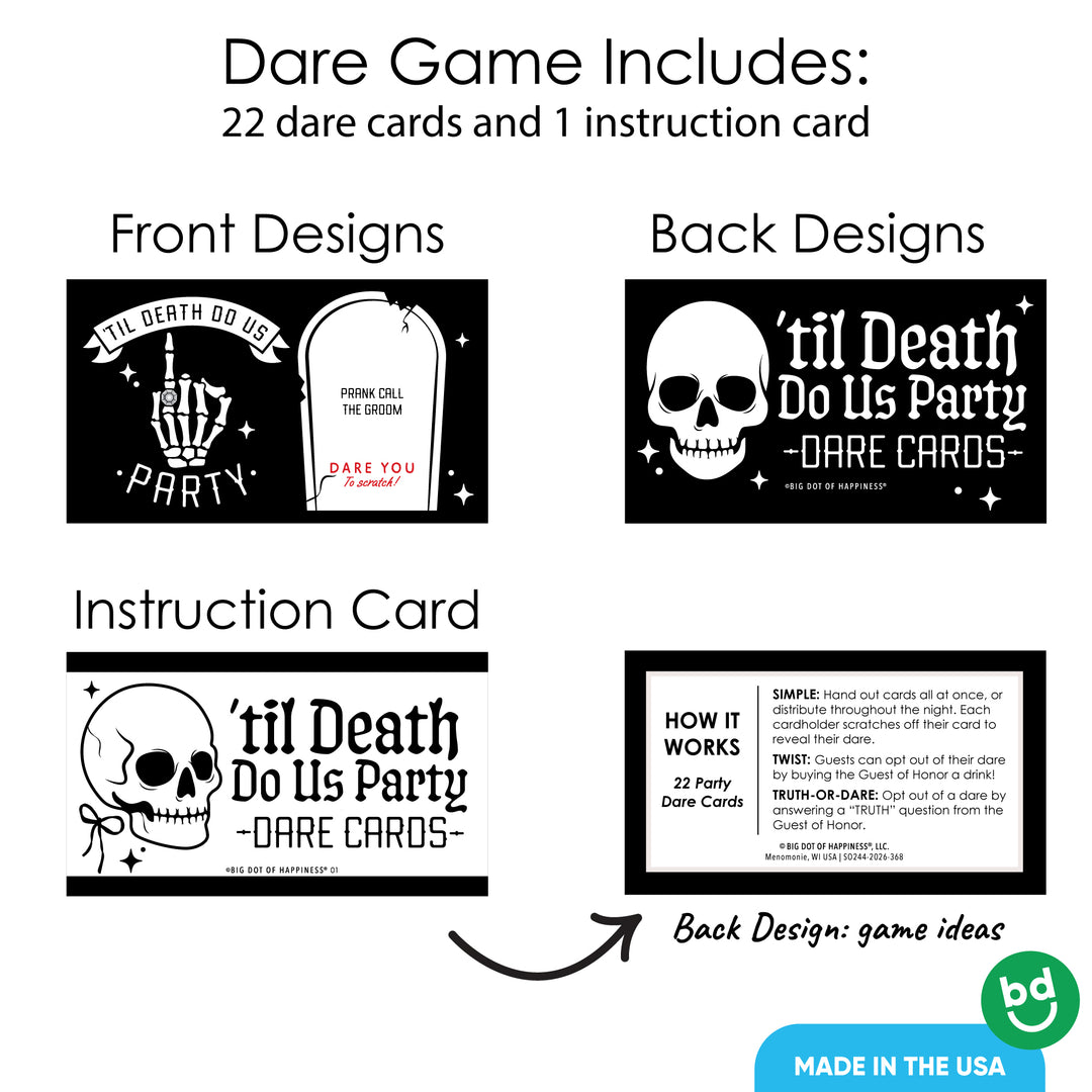 Bachelorette party guests playing scratch off dare game