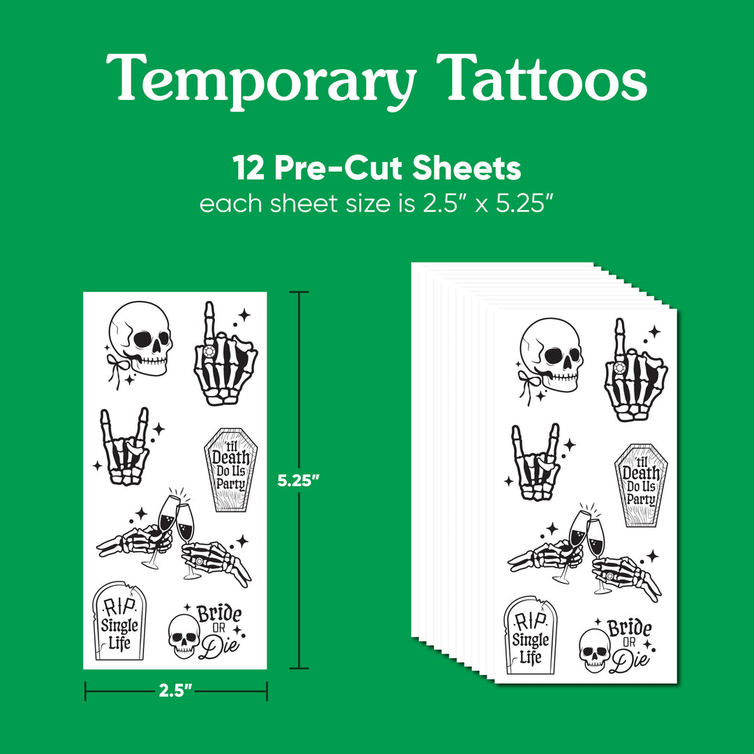 Temporary tattoo sheet showing RIP Single Life artwork