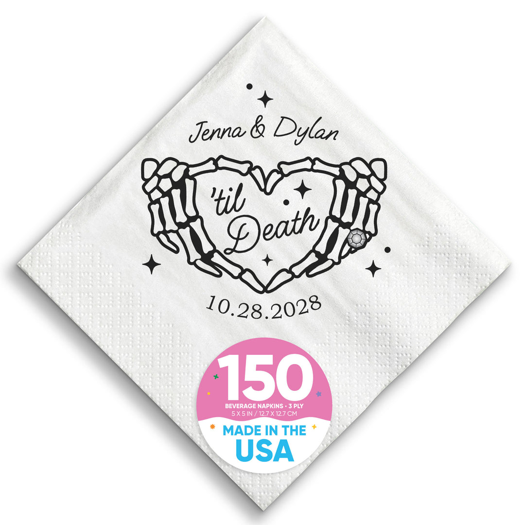 Custom Text Napkins - Til Death Wedding