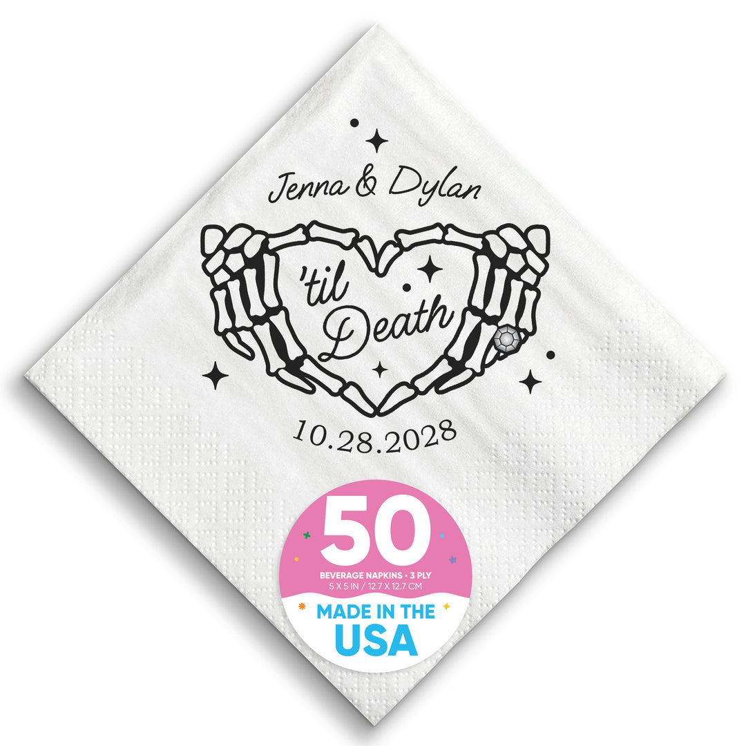 Custom Text Napkins - Til Death Wedding