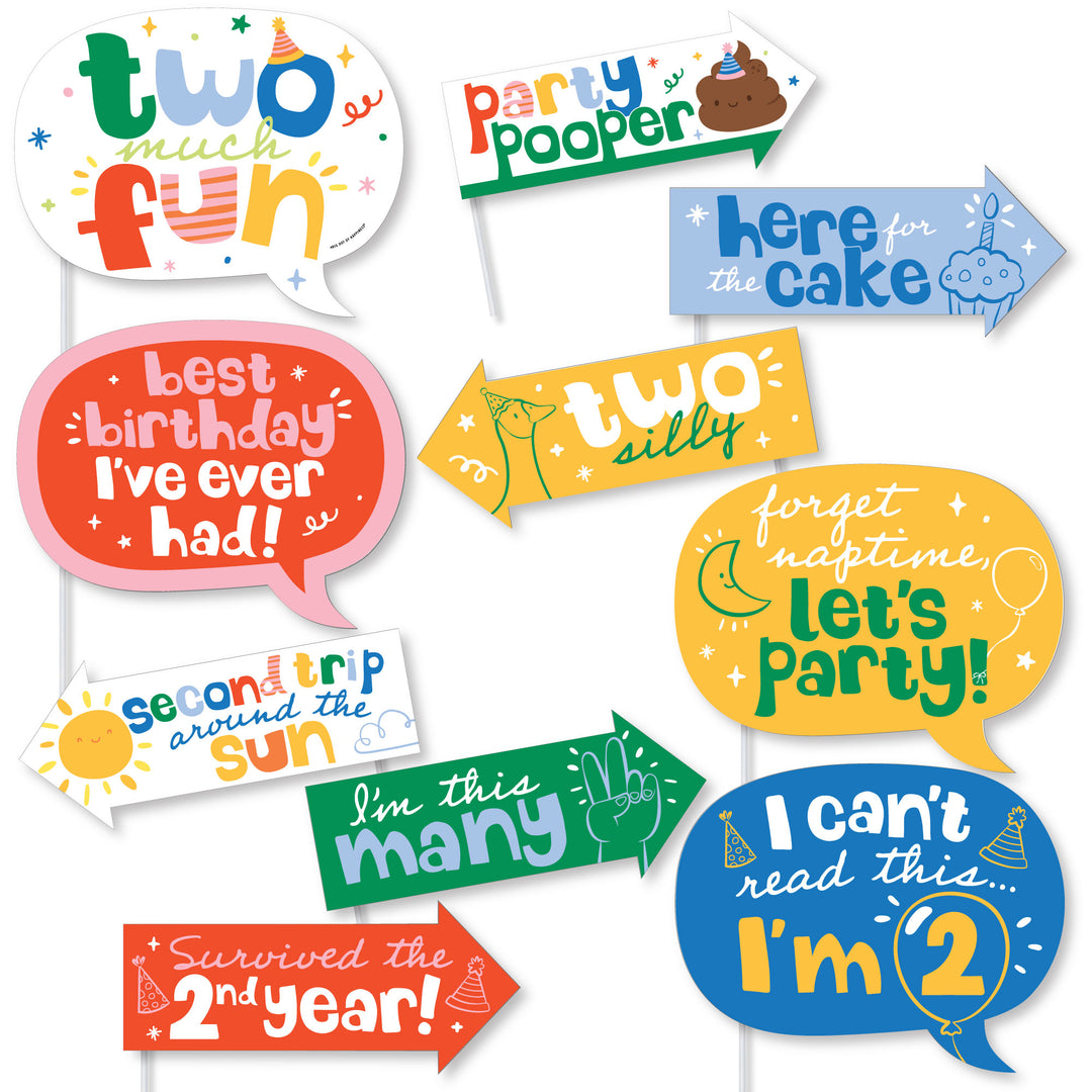 Time Two Party Funny Photo Props - 10 Ct