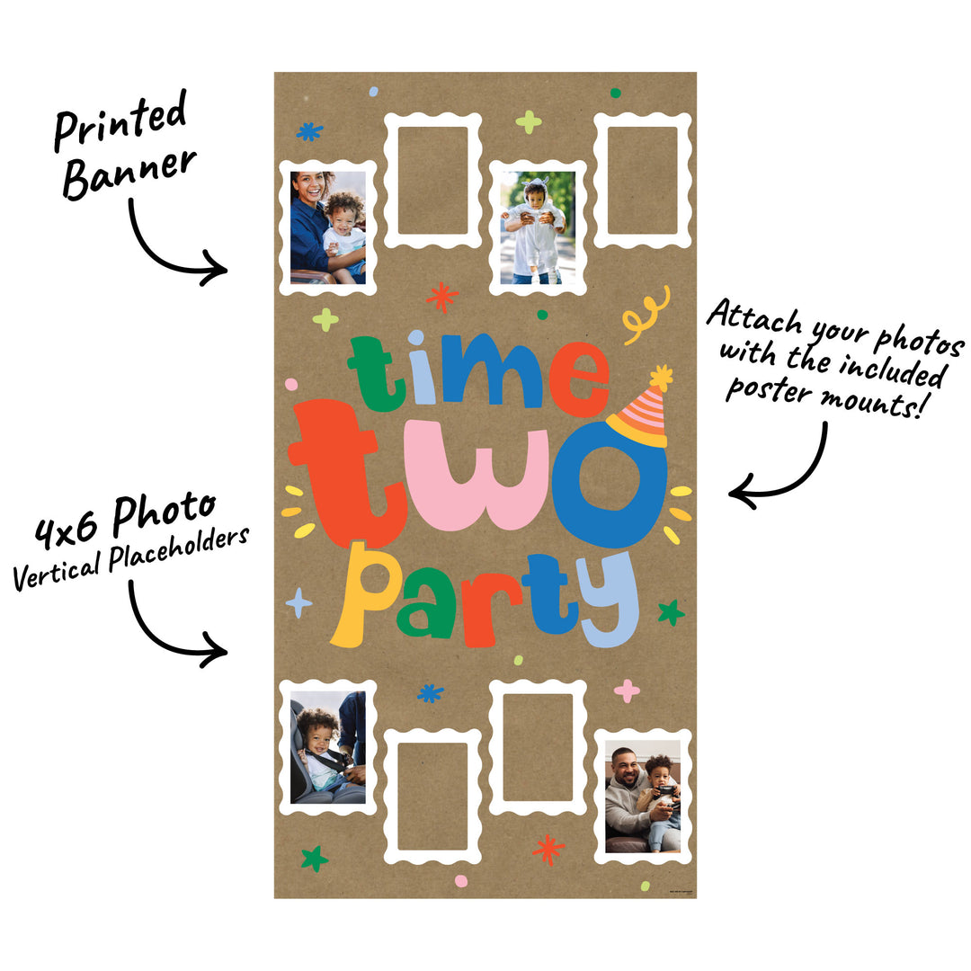 Time Two Party Kraft Photo Banner