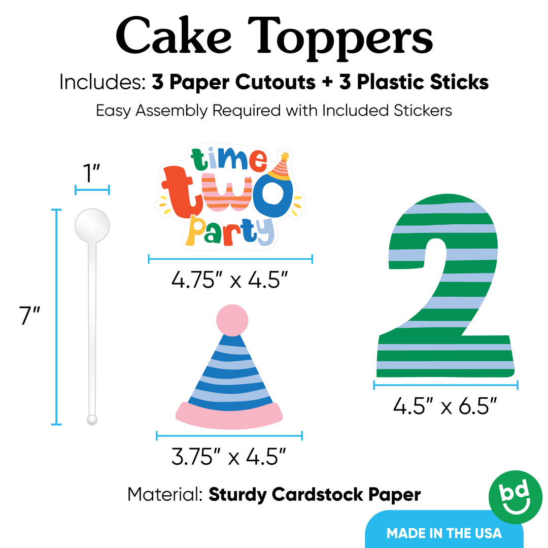 Time Two Party Cake Topper - 3 Pc