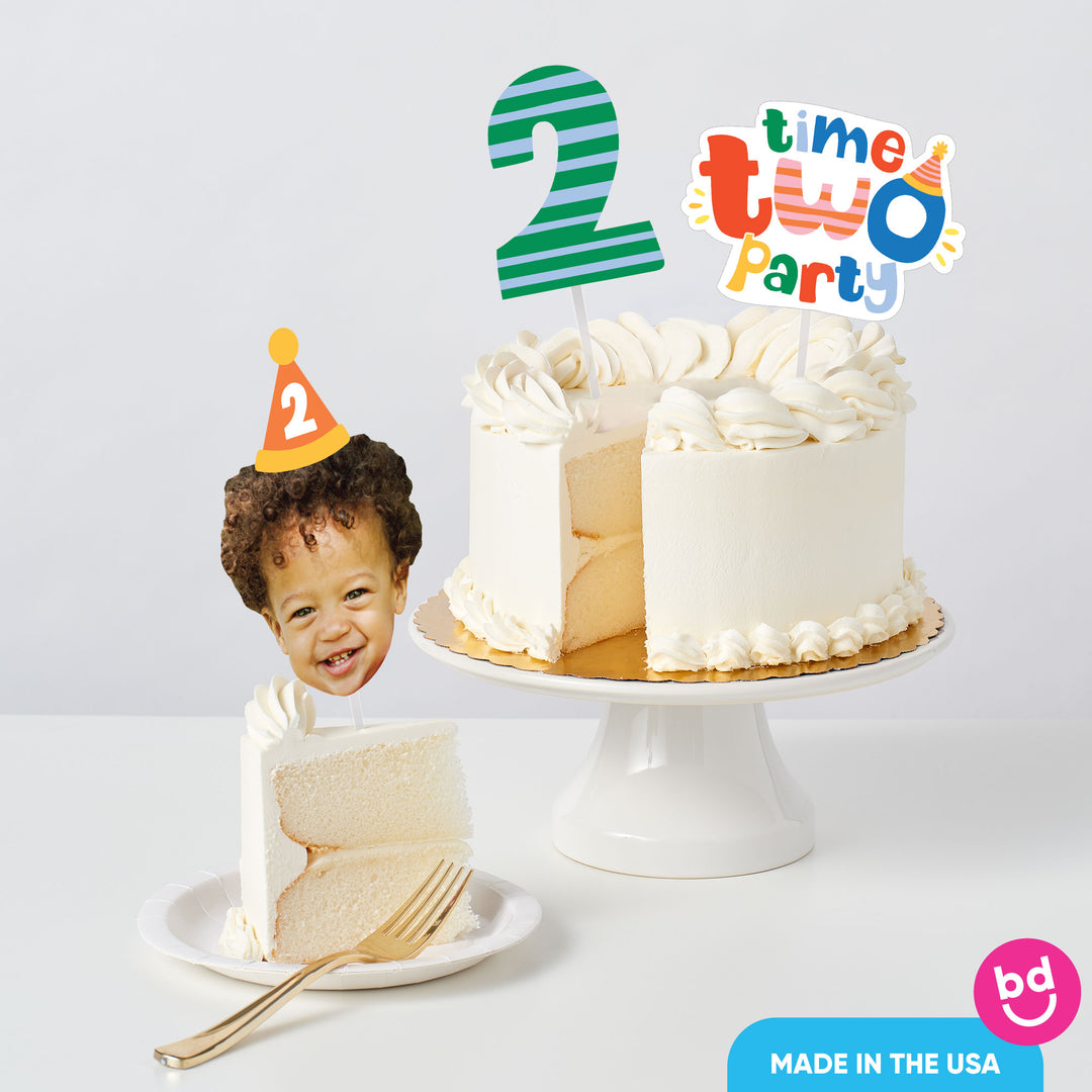 Custom Face Time Two Party Cake Topper - 3 Pc