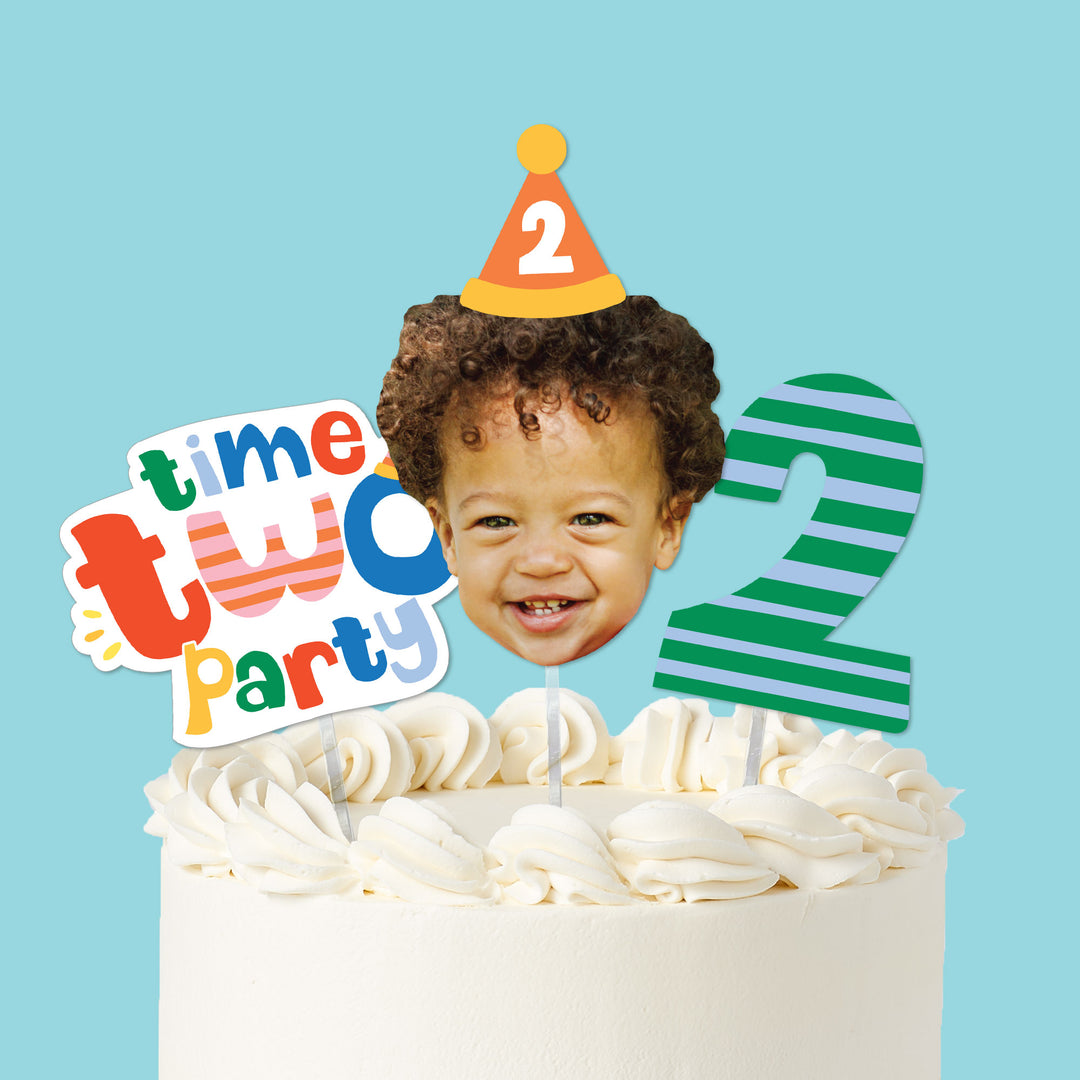 Custom Face Time Two Party Cake Topper - 3 Pc