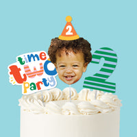 Custom Face Time Two Party Cake Topper - 3 Pc
