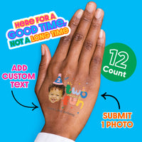 Custom Face Tattoo - Time Two Party - 12 Ct