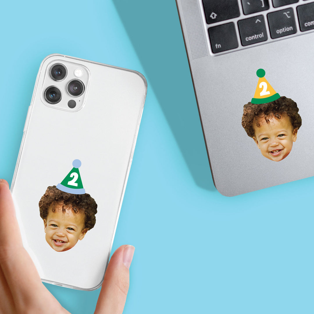 Custom Face Stickers - Time Two Party - 24 Ct