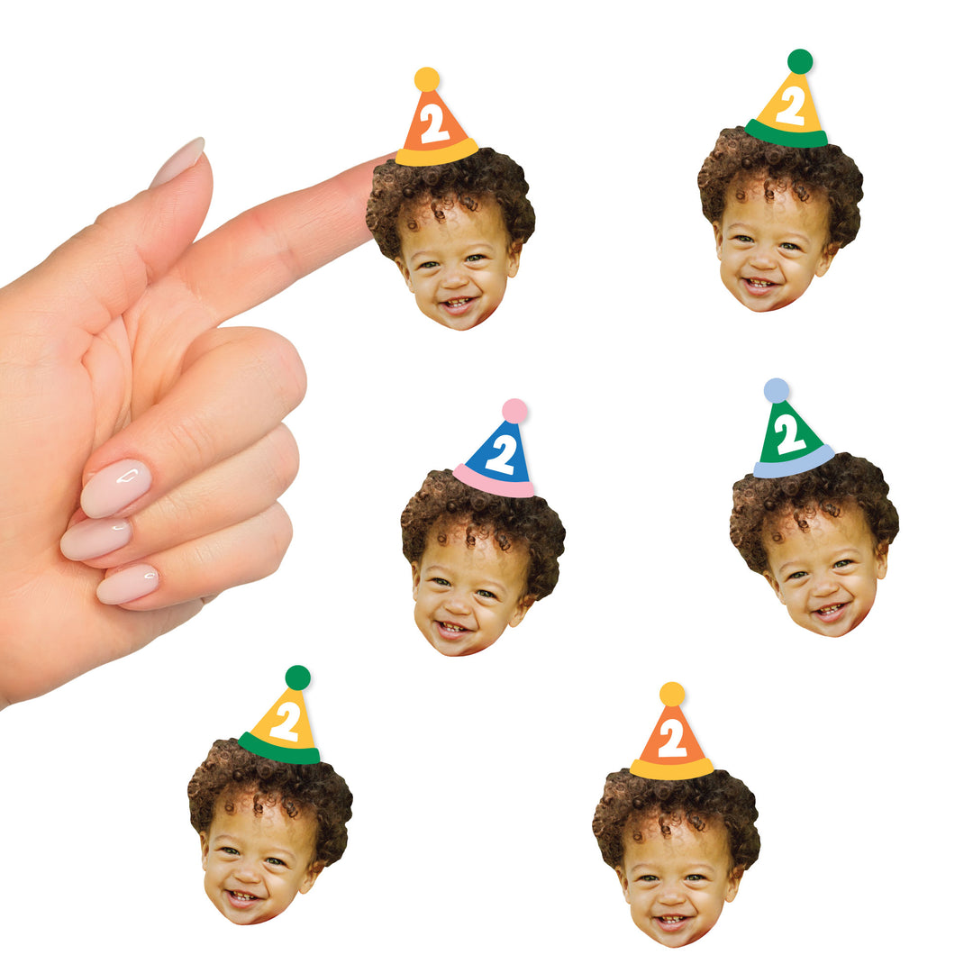 Custom Face Stickers - Time Two Party - 24 Ct