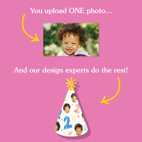 Custom Face Time Two Party Cone Hats - 8 Ct