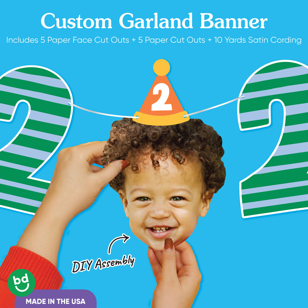 Custom Face Garland Banner - Time Two Party