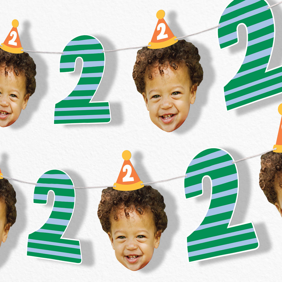 Custom Face Garland Banner - Time Two Party
