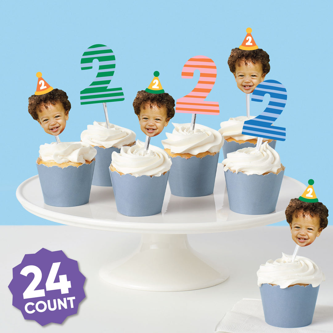 Custom Face Treat Decor - Time Two Party - 24 Ct