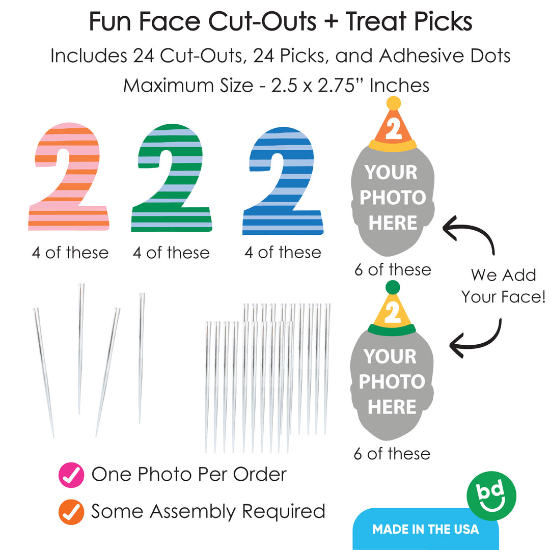 Custom Face Treat Decor - Time Two Party - 24 Ct