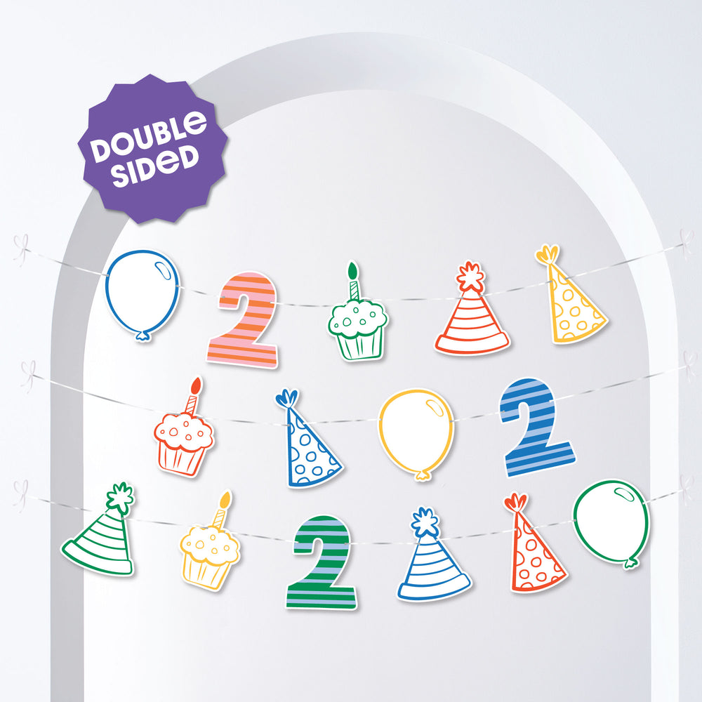 Time Two Party Garland Banner - 15 Pc
