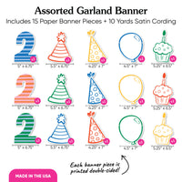 Time Two Party Garland Banner - 15 Pc
