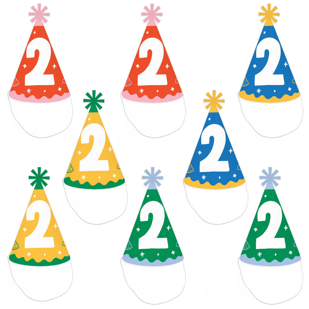 Time Two Party Cone Party Hats - Set of 8 (Standard Size)