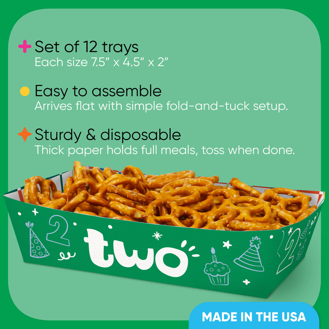 Time Two Party Paper Food Trays - 12 Ct