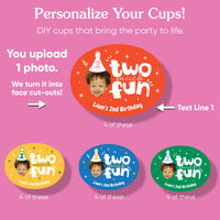 Custom Face Party Cups - Time Two Party - 16 Ct