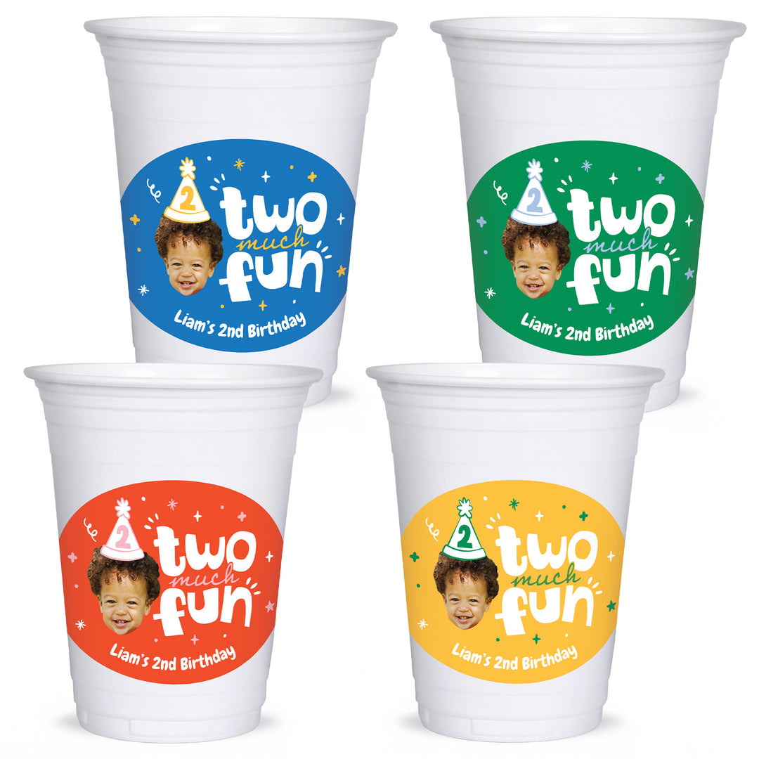 Custom Face Party Cups - Time Two Party - 16 Ct