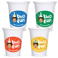 Custom Face Party Cups - Time Two Party - 16 Ct