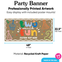 Custom Text Time Two Party Kraft Banner