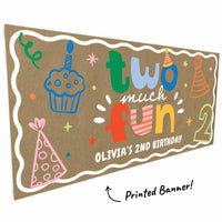 Custom Text Time Two Party Kraft Banner