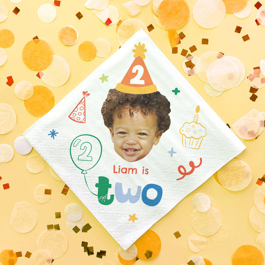 Custom Face Napkins - Time Two Party
