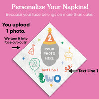 Custom Face Napkins - Time Two Party