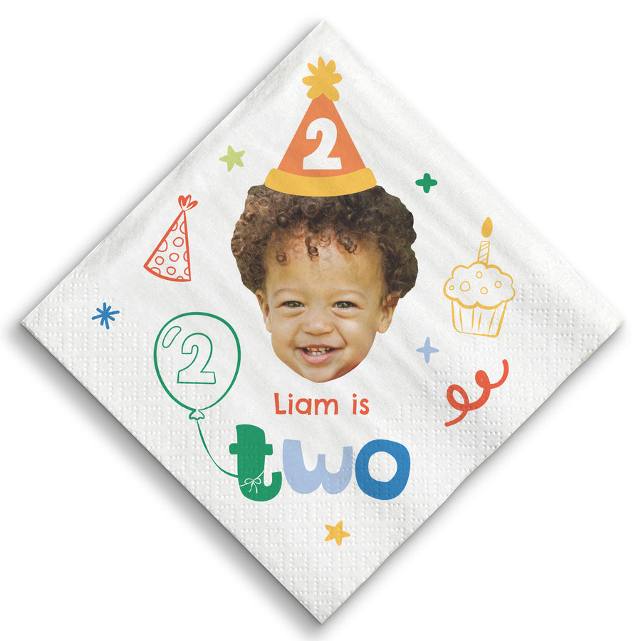 Custom Face Napkins - Time Two Party