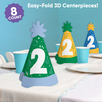 Time Two Party 3D Centerpieces - 8 Ct