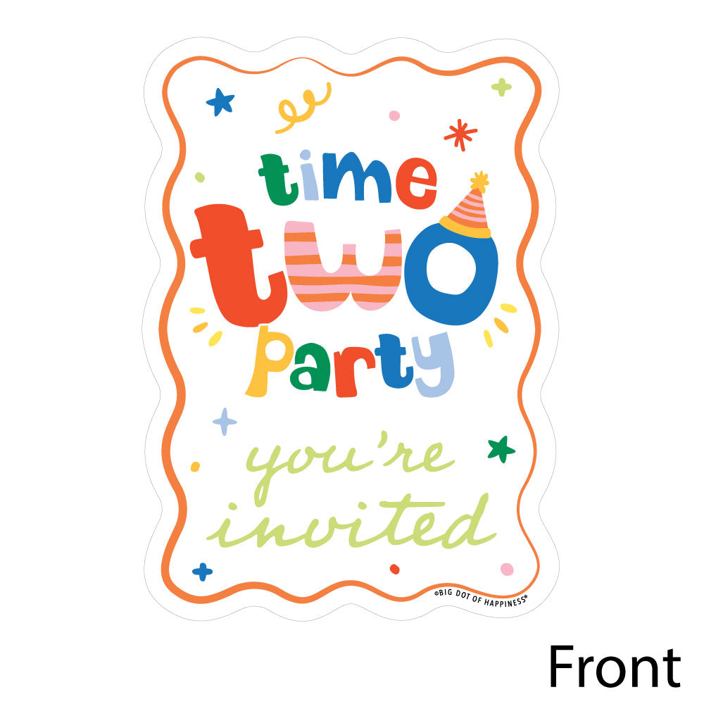 Time Two Party Shaped Fill-In Invitations - 12 Ct