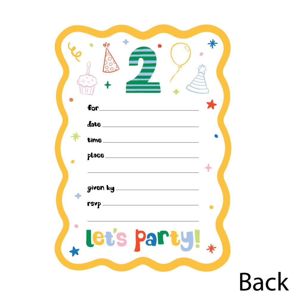 Time Two Party Shaped Fill-In Invitations - 12 Ct