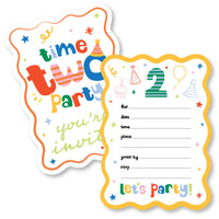 Time Two Party Shaped Fill-In Invitations - 12 Ct