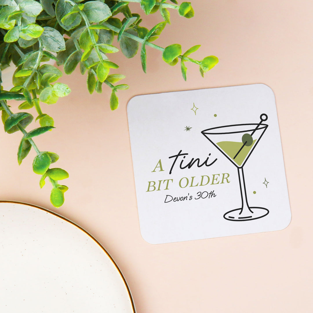 Custom Text Coasters - A Tini Bit Older