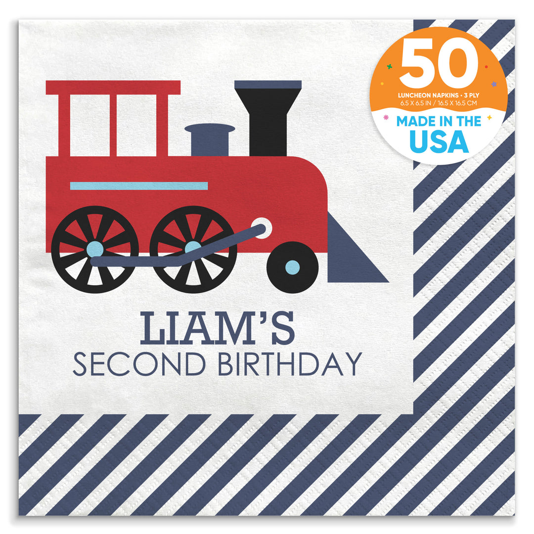Custom Text Napkins - Train