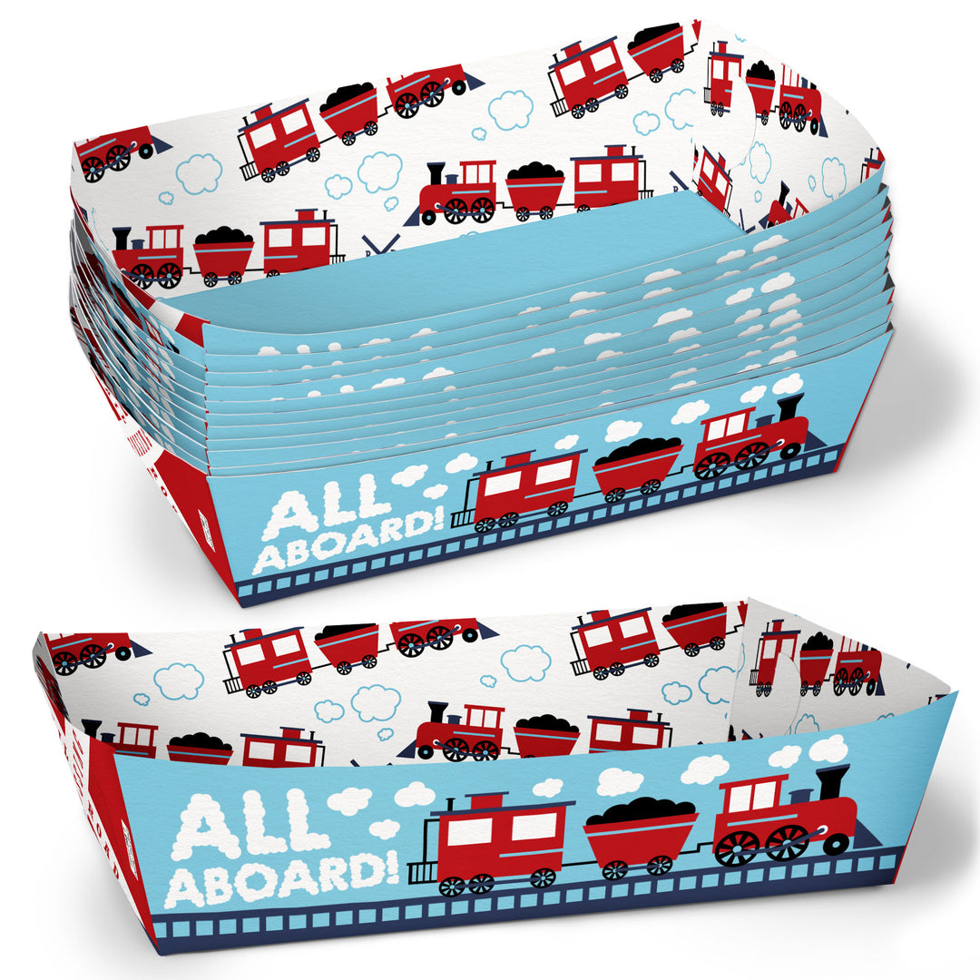 Train Party Paper Food Trays - 12 Ct