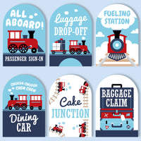 Railroad Train Party Signs Set - 6 Ct
